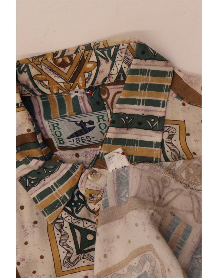 Rob Roy Camisa De Manga Corta Para Hombre Viscosa Geométrica Multicolor Mediana