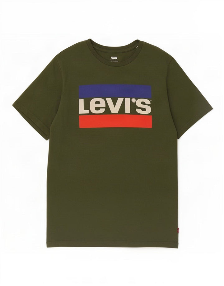Levi's Camiseta gráfica para hombre Top Medium Khaki Cotton