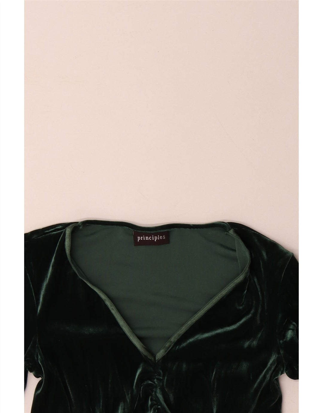 PRINCIPLES Blusa de terciopelo de manga larga para mujer Top UK 10 Small Green Floral