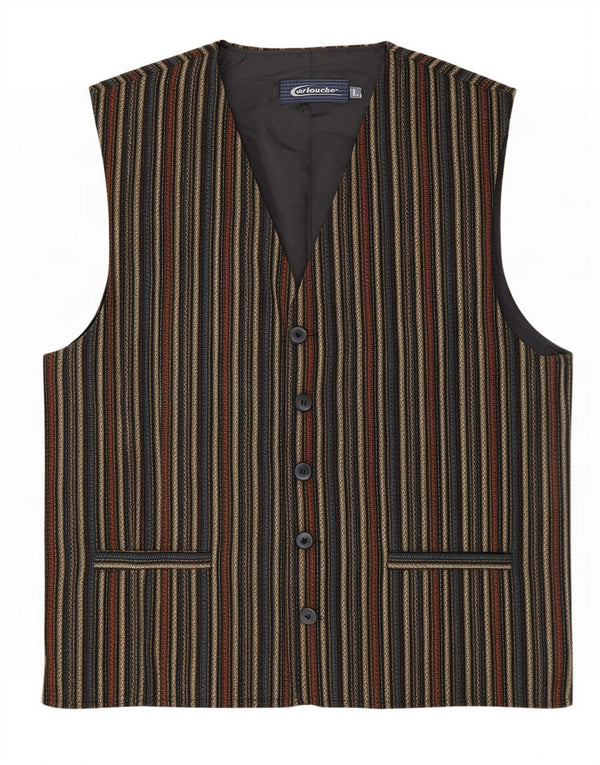 Chaleco Cartouche Para Hombre Poliéster A Rayas Beige Grande