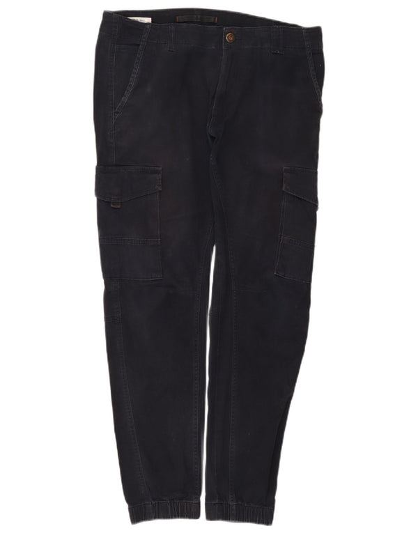Jack & Jones Mens Joggers Cargo Pantalones W34 L28 Algodón Azul Marino