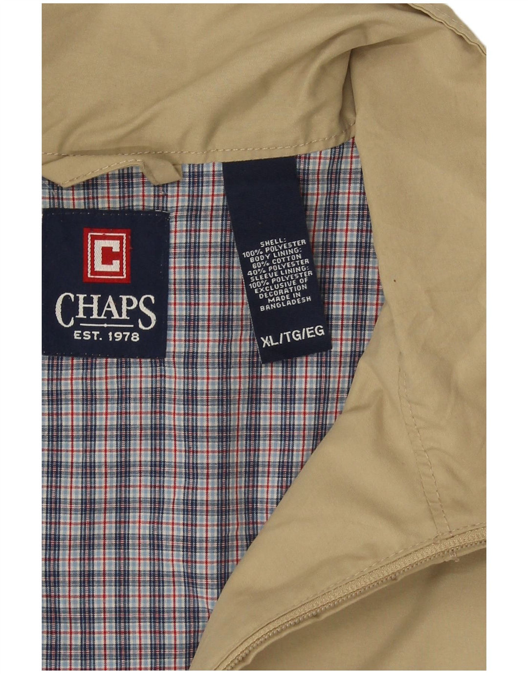Chaps Chaqueta Bomber para Hombre UK 42 XL Poliéster Beige