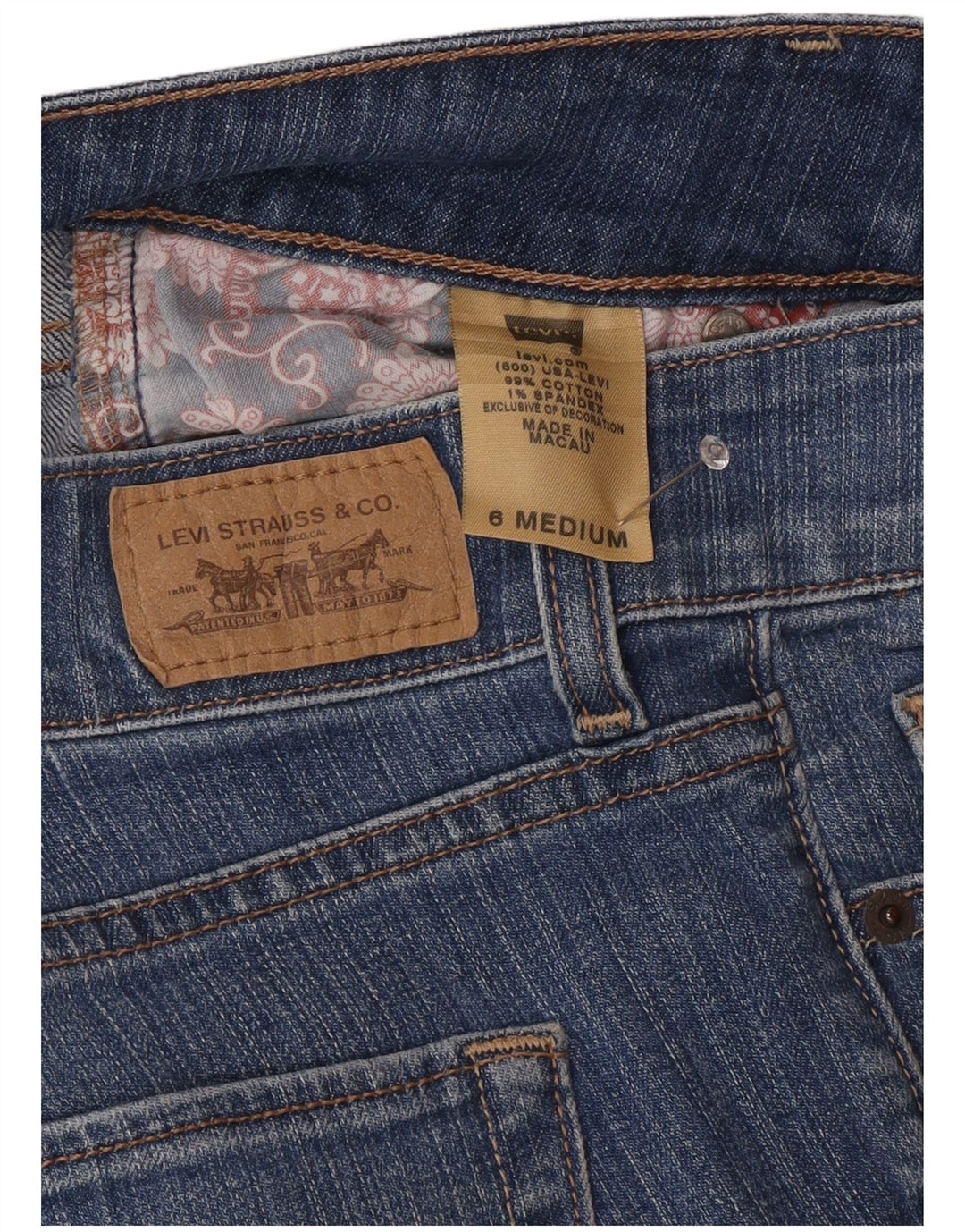 Levi's Jeans delgados con corte de bota para mujer US 6 Medium W30 L30 Algodón azul