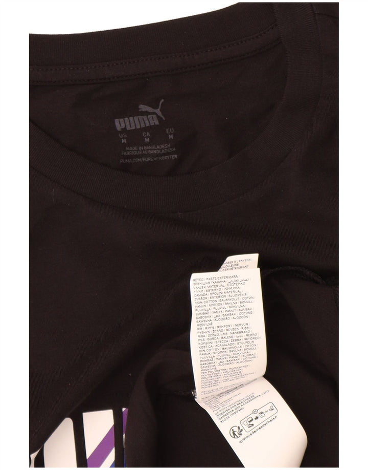 Puma Hombre Gráfico Chaleco Superior Medio Algodón Negro