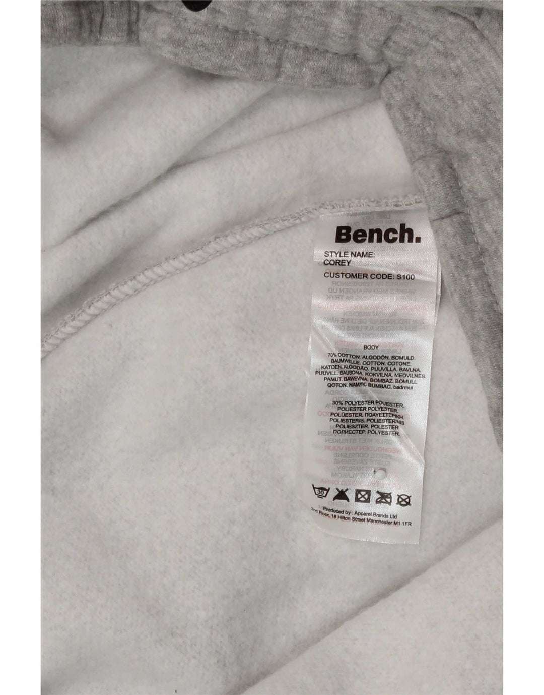 Pantalones de chándal con estampado gráfico para mujer de Bench UK 46 Large Grey Cotton