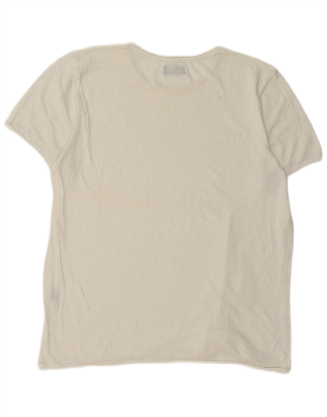 Zara Hombre Camiseta Top Grande Algodón Blanco Roto