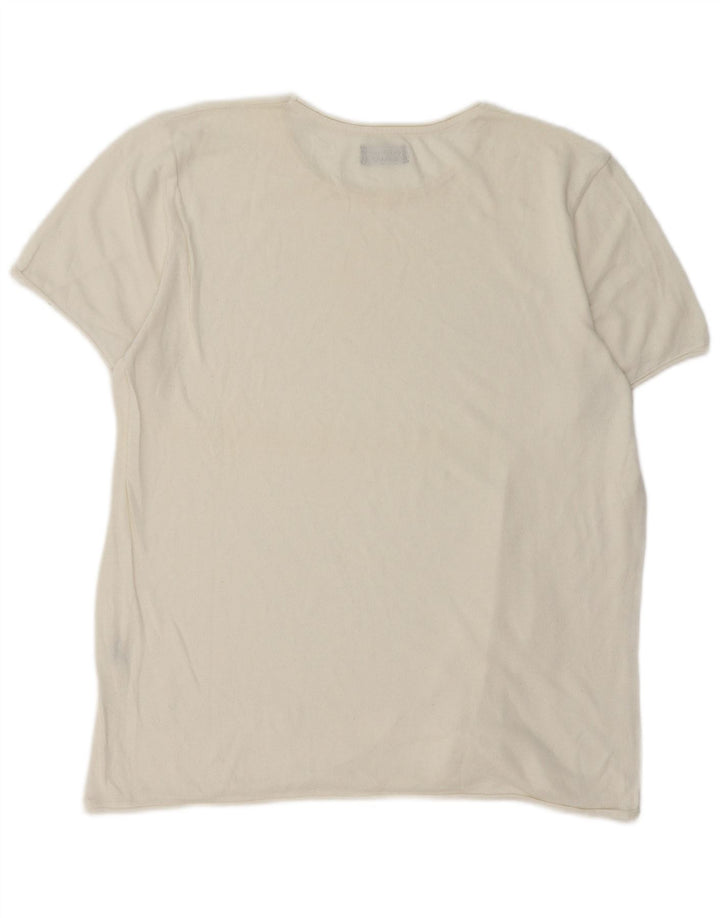 Zara Hombre Camiseta Top Grande Algodón Blanco Roto