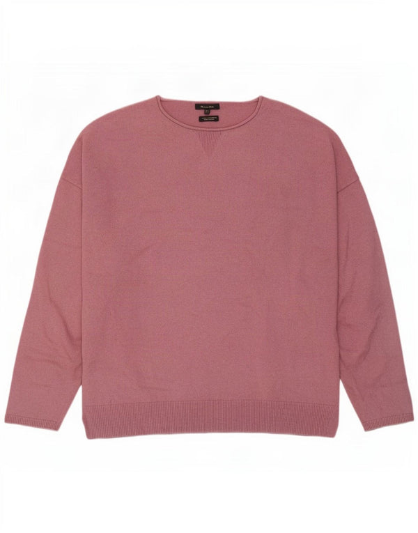 Massimo Dutti Jersey Cuello Barco Hombre Large Lana Rosa