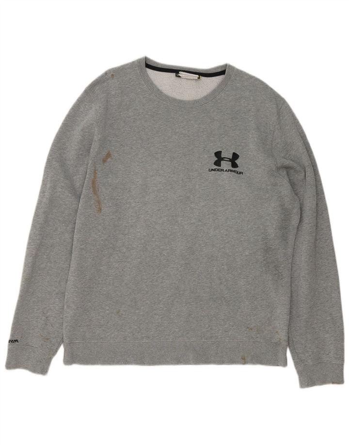 Under Armour Hombre Sudadera Gráfica Jumper Grande Gris Moteado