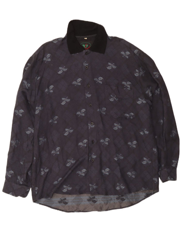 Daniel Dodd Camisa Hombre XL Azul Marino Cuadros Poliéster