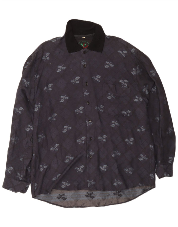 Daniel Dodd Camisa Hombre XL Azul Marino Cuadros Poliéster