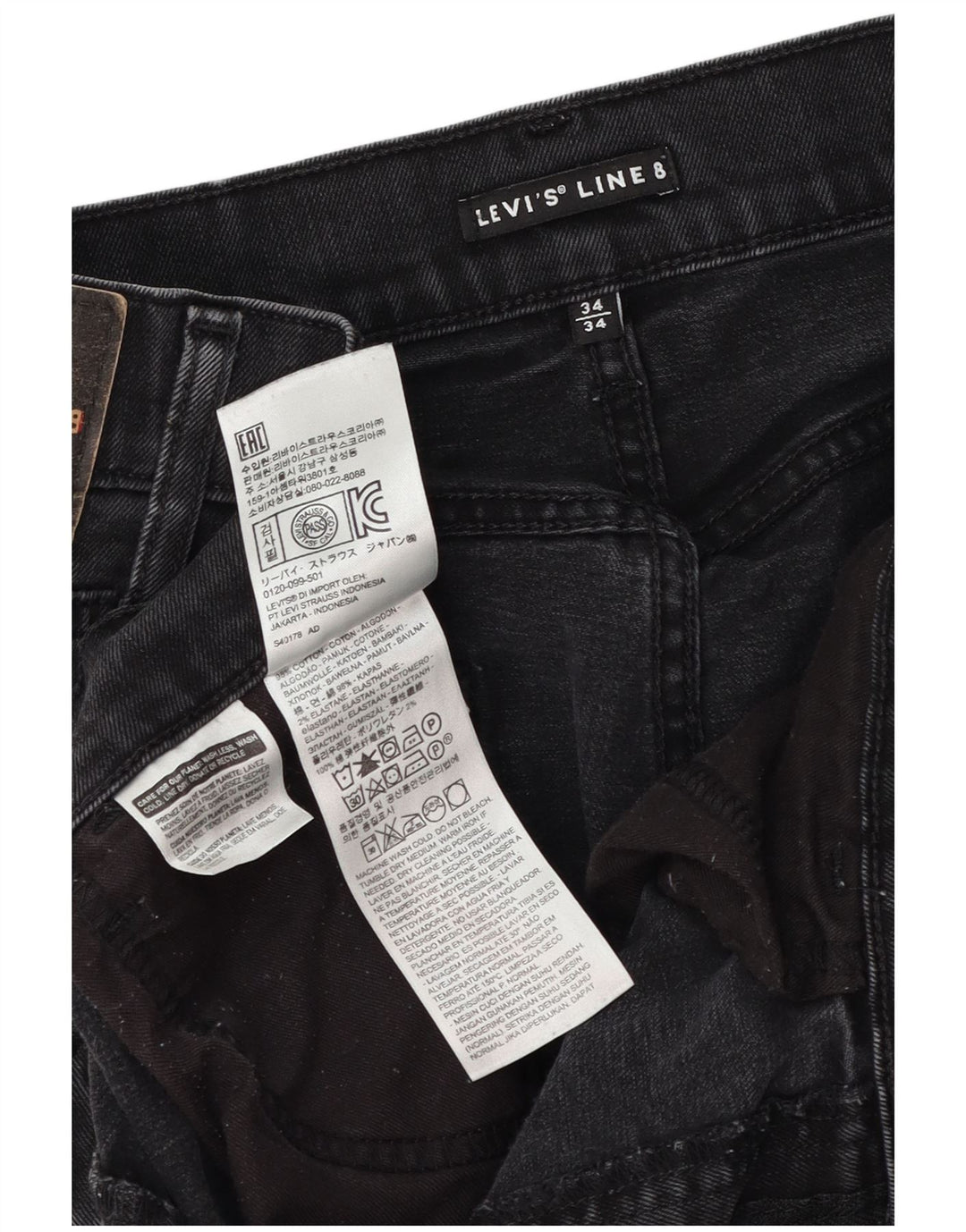 Levi's Vaqueros ajustados para hombre W34 L31 Algodón negro