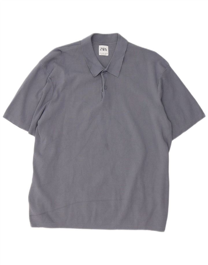 Zara Polo Hombre Viscosa Gris Grande