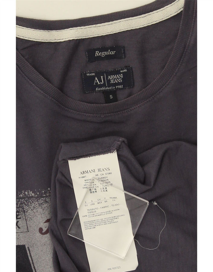 ARMANI JEANS Camiseta estampada regular para hombre Top pequeño de algodón azul marino