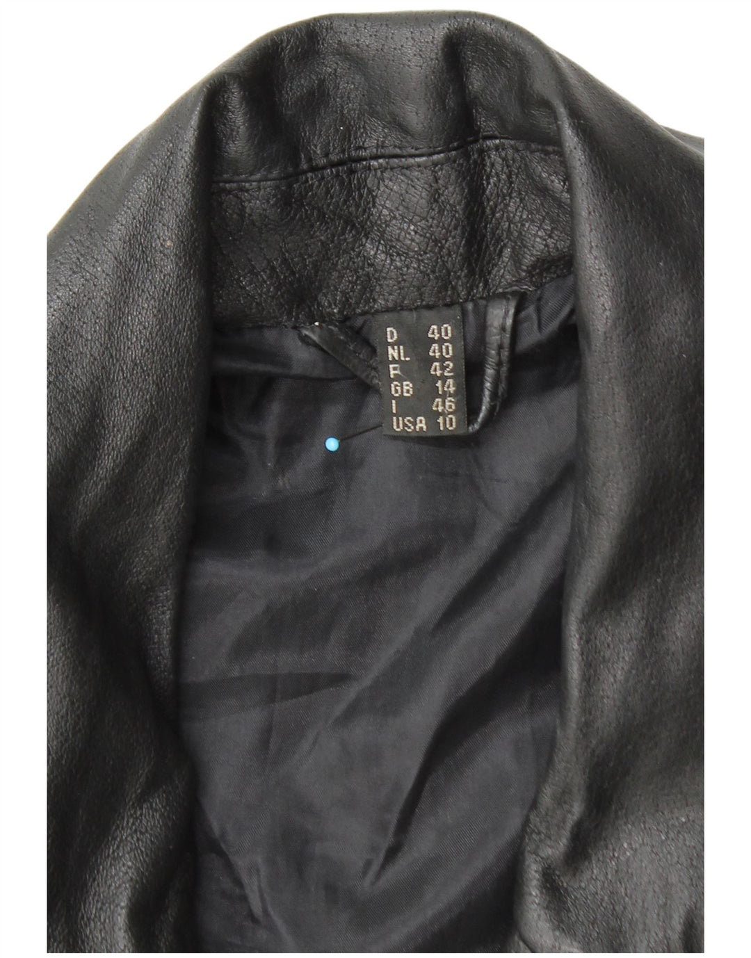 Front Line Chaqueta motera de cuero corta para mujer UK 44 Cuero negro grande