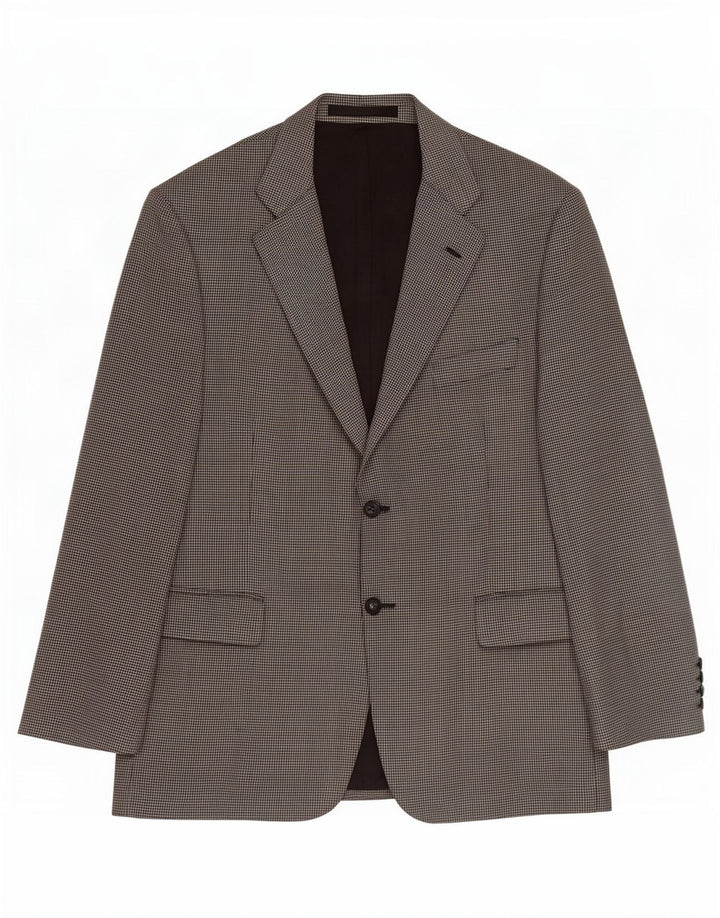 Marks & Spencer Chaqueta tipo blazer de 2 botones para hombre UK 44 XL Pata de gallo negra