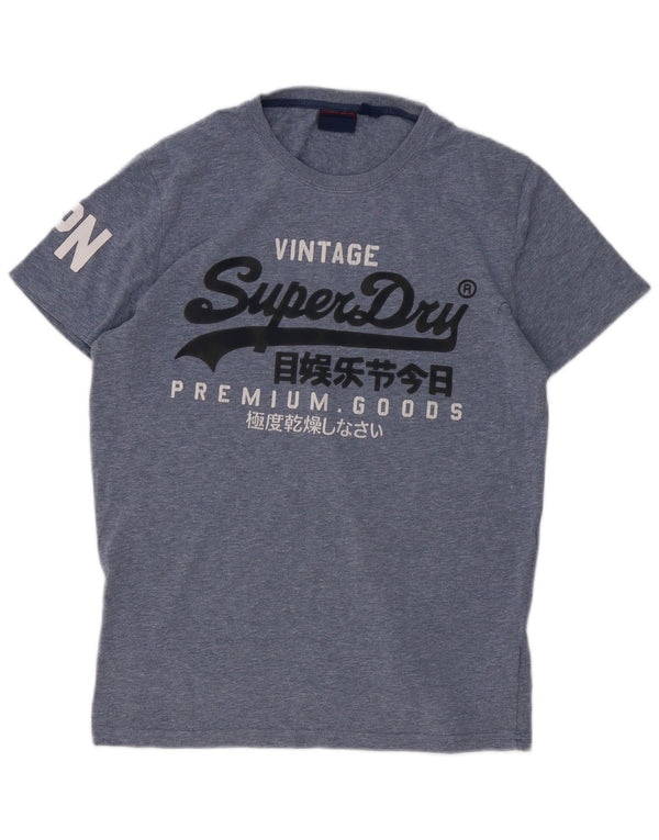 Superdry Camiseta con gráfico gráfico para hombre, talla grande, algodón azul