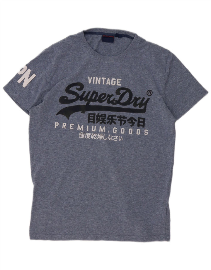 Superdry Camiseta con gráfico gráfico para hombre, talla grande, algodón azul