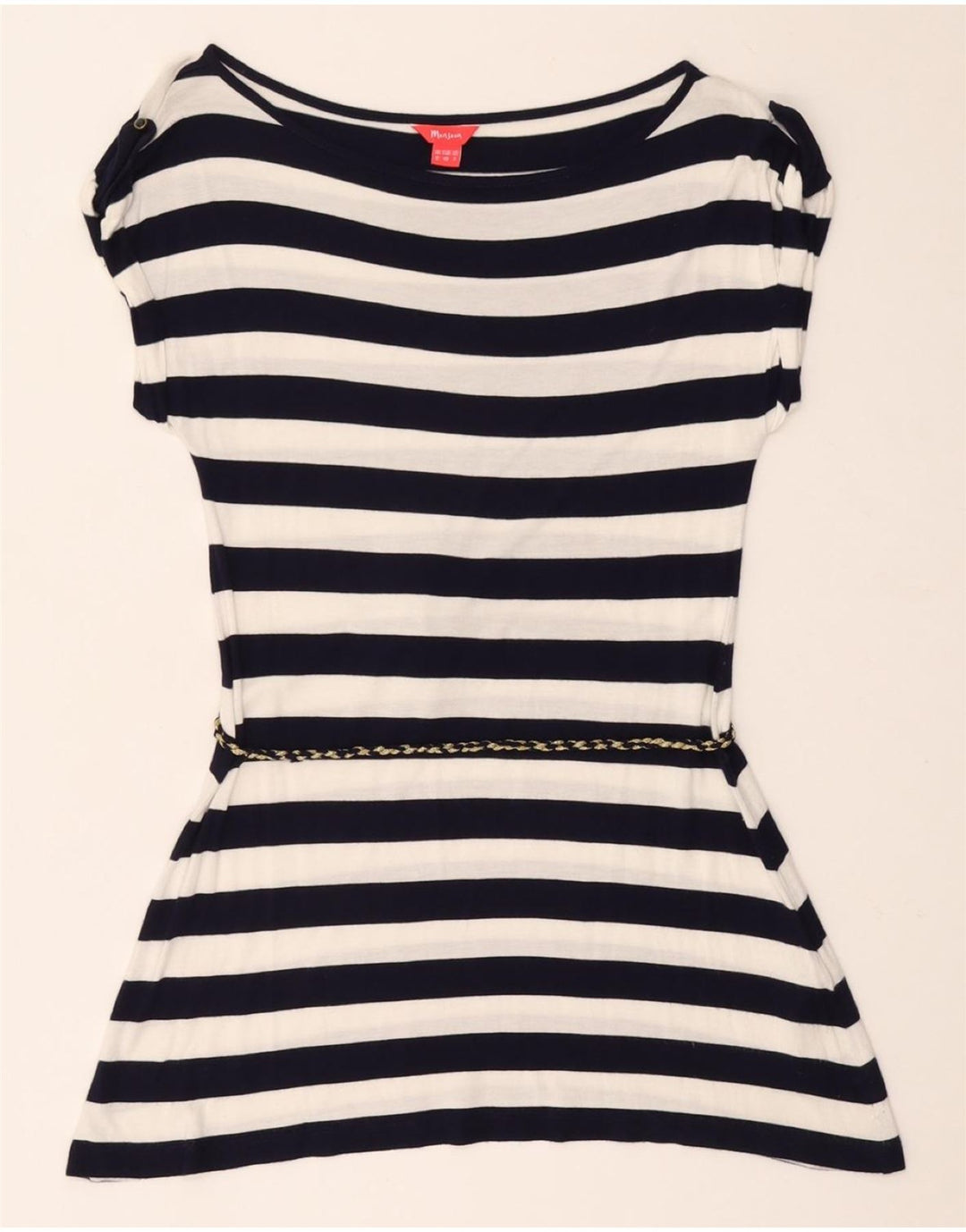 MONSOON Top tipo túnica para mujer UK 12 Medium Azul marino Rayas Viscosa