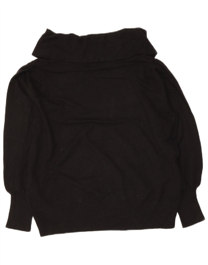 MARKS & SPENCER Suéter tipo jersey con cuello vuelto para mujer Reino Unido 40 Mediano Negro
