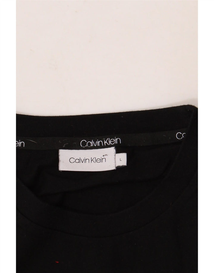 CALVIN KLEIN Camiseta gráfica para hombre Top Grande Negro