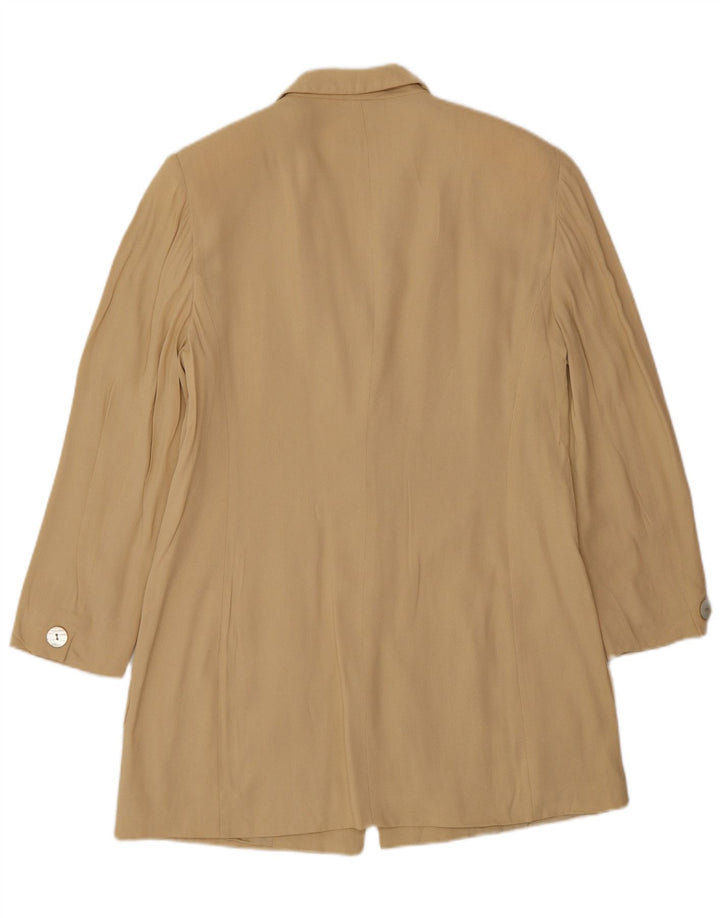 Marella Chaqueta Blazer Larga de 3 Botones para Mujer UK 42 Viscosa Beige Mediana