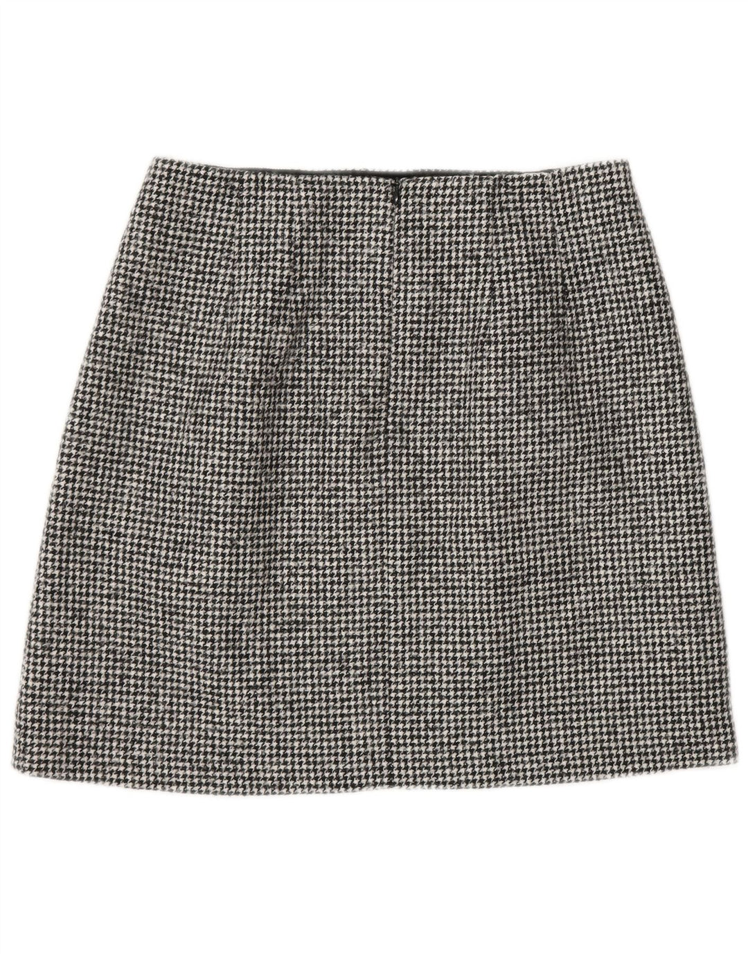 Massimo Dutti Minifalda Mujer Small W26 Lana Pata De Gallo Negro