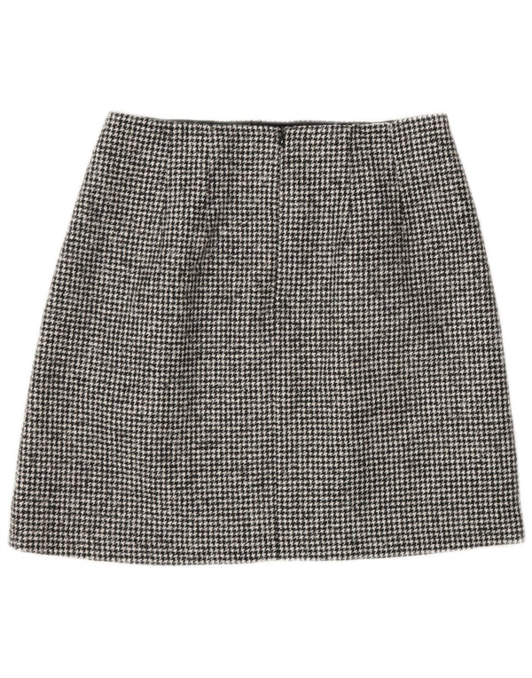 Massimo Dutti Minifalda Mujer Small W26 Lana Pata De Gallo Negro