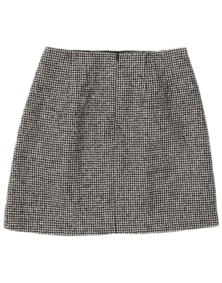 Massimo Dutti Minifalda Mujer Small W26 Lana Pata De Gallo Negro