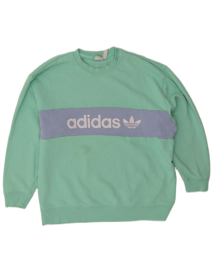 Adidas - Sudadera extragrande para mujer, talla 12/14, color verde medio
