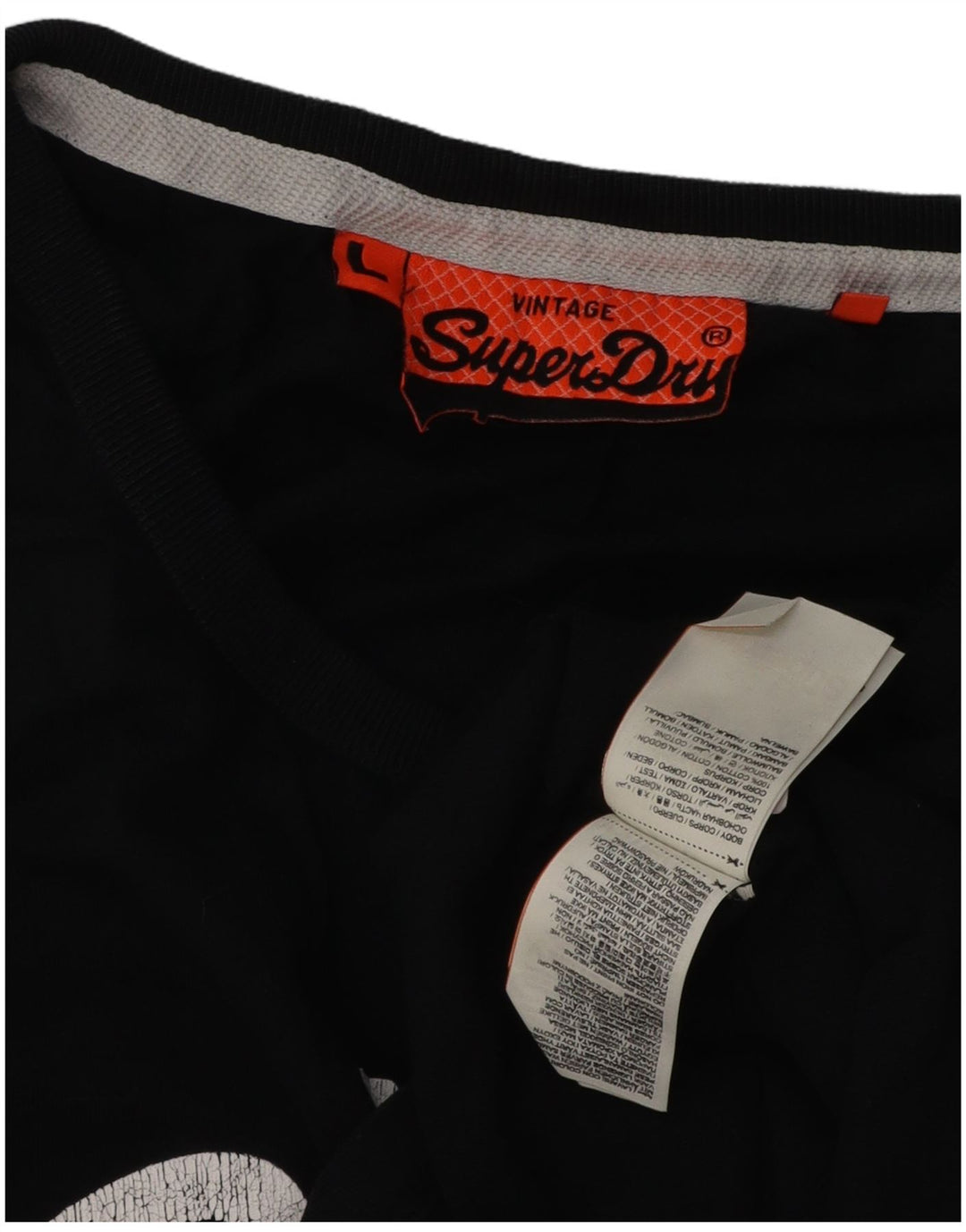 Superdry Hombre Camiseta Sin Mangas Con Gráfico Grande De Algodón Negro