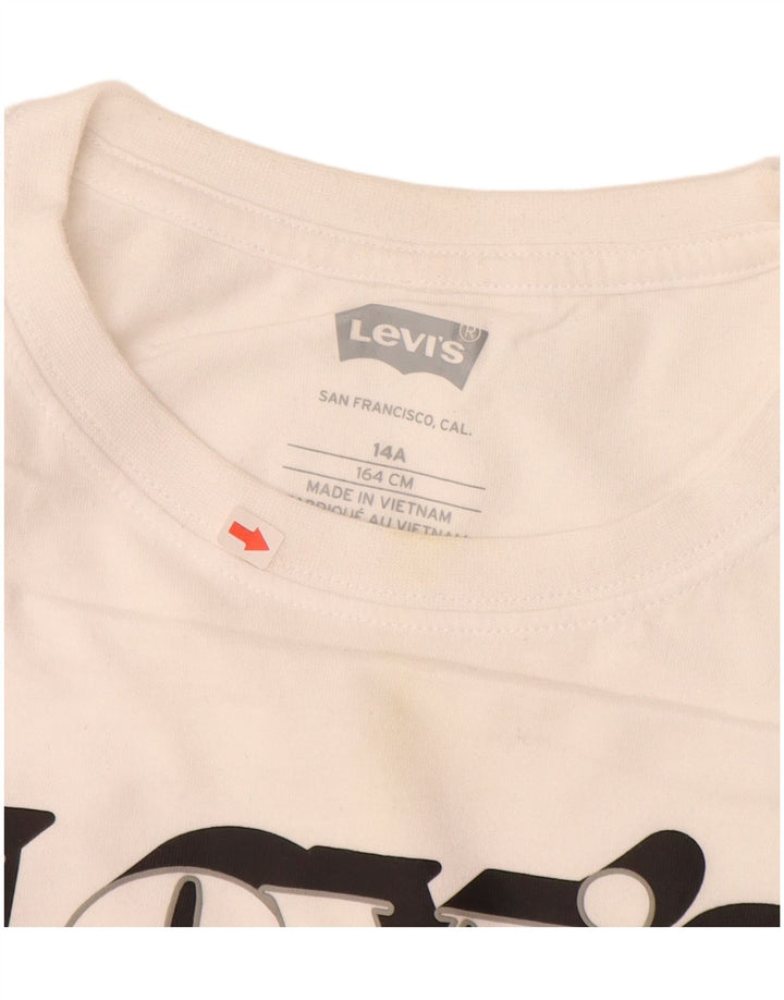 LEVI'S Camiseta gráfica para niño Top 13-14 años Blanco Algodón