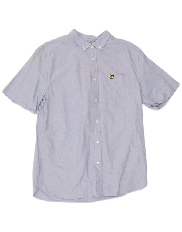 Lyle & Scott Camisa de manga corta para hombre de algodón azul grande