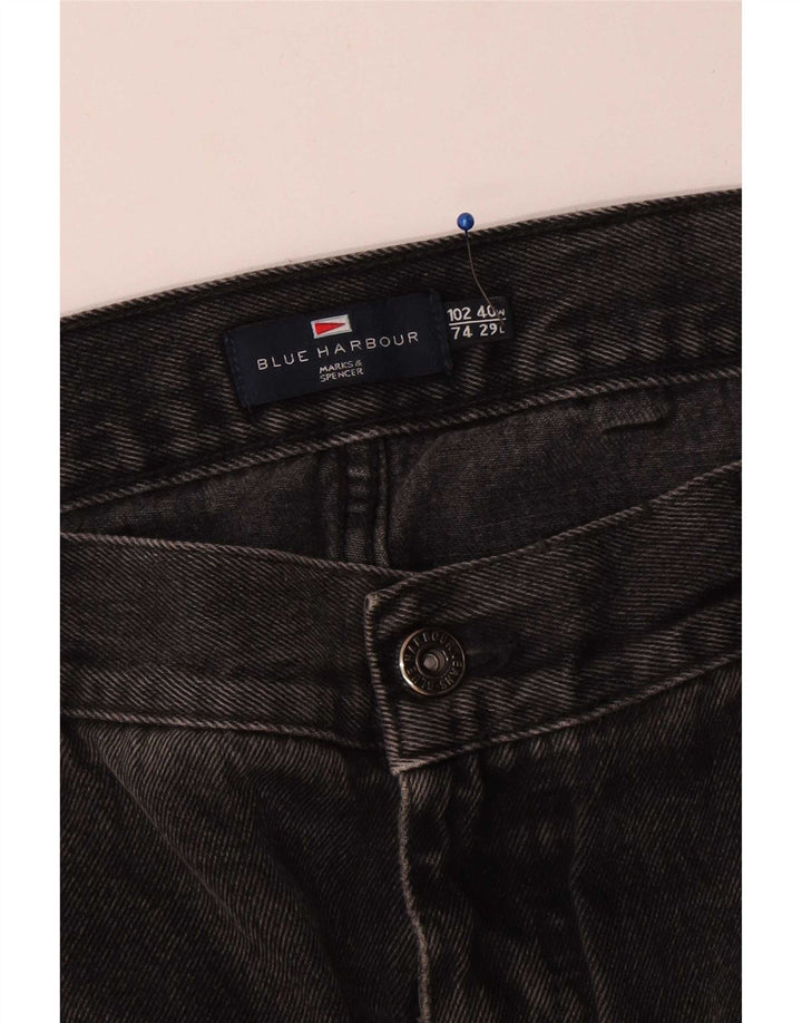 Marks & Spencer Vaqueros rectos azules Harbor para hombre W40 L29 Algodón negro