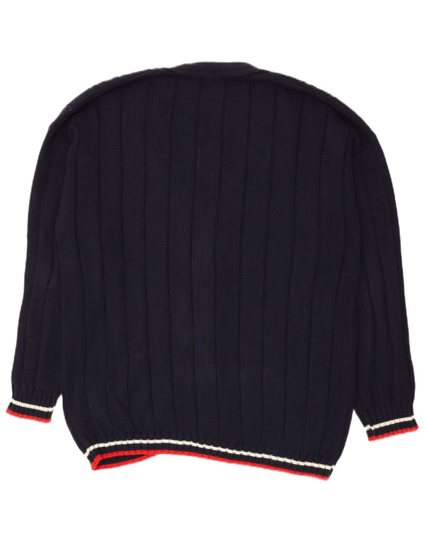 Bennett's Suéter tipo cárdigan para hombre IT 56 XL Algodón a rayas azul marino