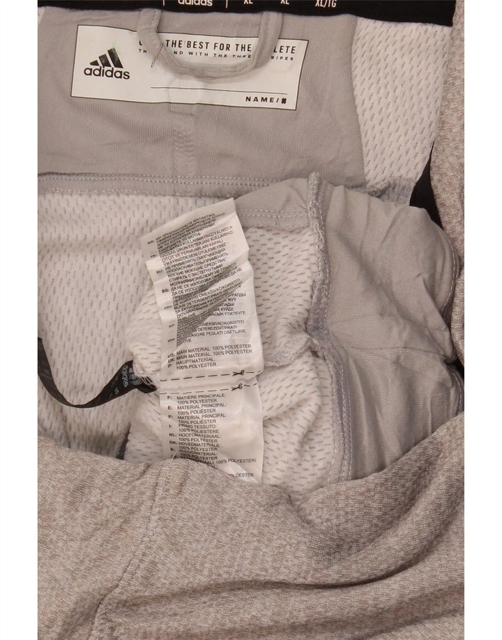 ADIDAS Sudadera con cuello y cremallera gráfica para hombre Jumper XL Poliéster gris