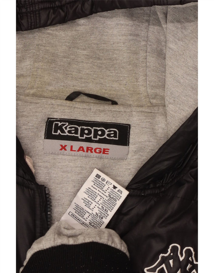 Kappa Chaqueta acolchada con capucha para hombre UK 42 XL Poliéster negro