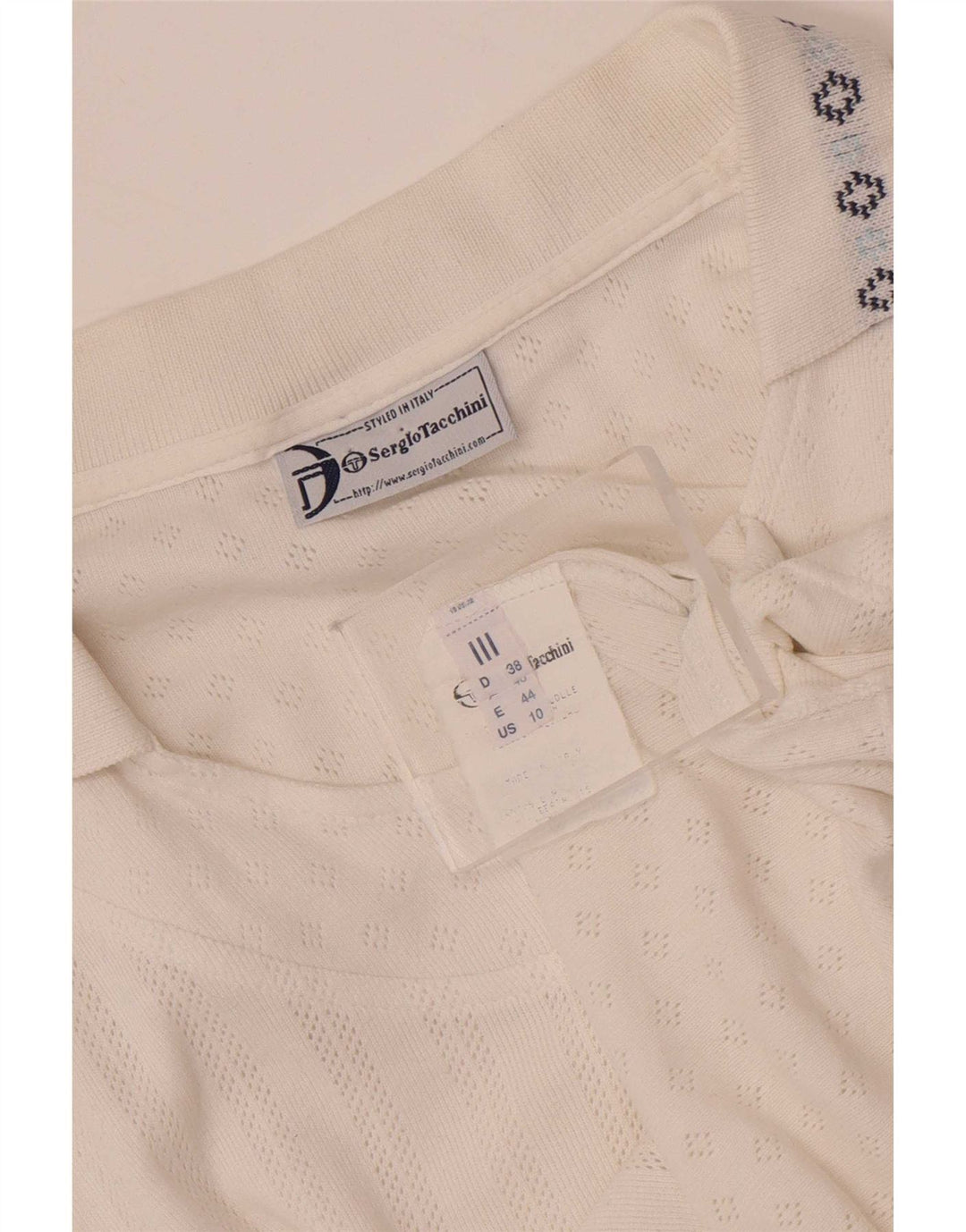 Sergio Tacchini Polo sin mangas para mujer EU 38 Medium White Fair Isle