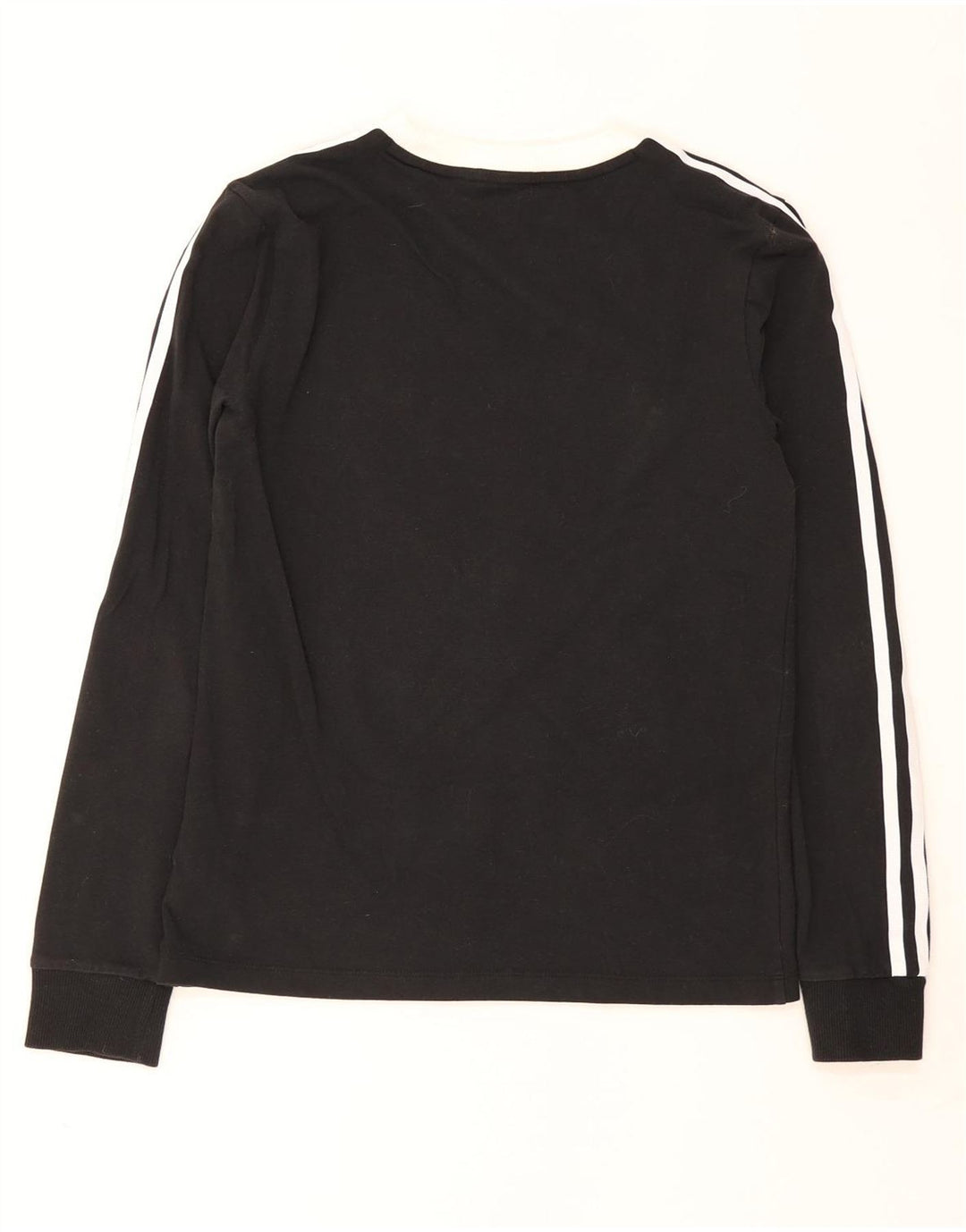 Adidas Mujer Top Manga Larga UK 8 Pequeño Algodón Negro