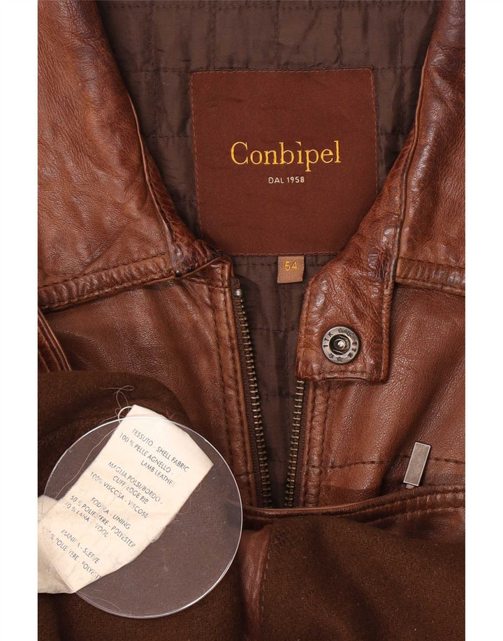 Conbipel Chaqueta De Cuero Hombre IT 54 XL Marrón