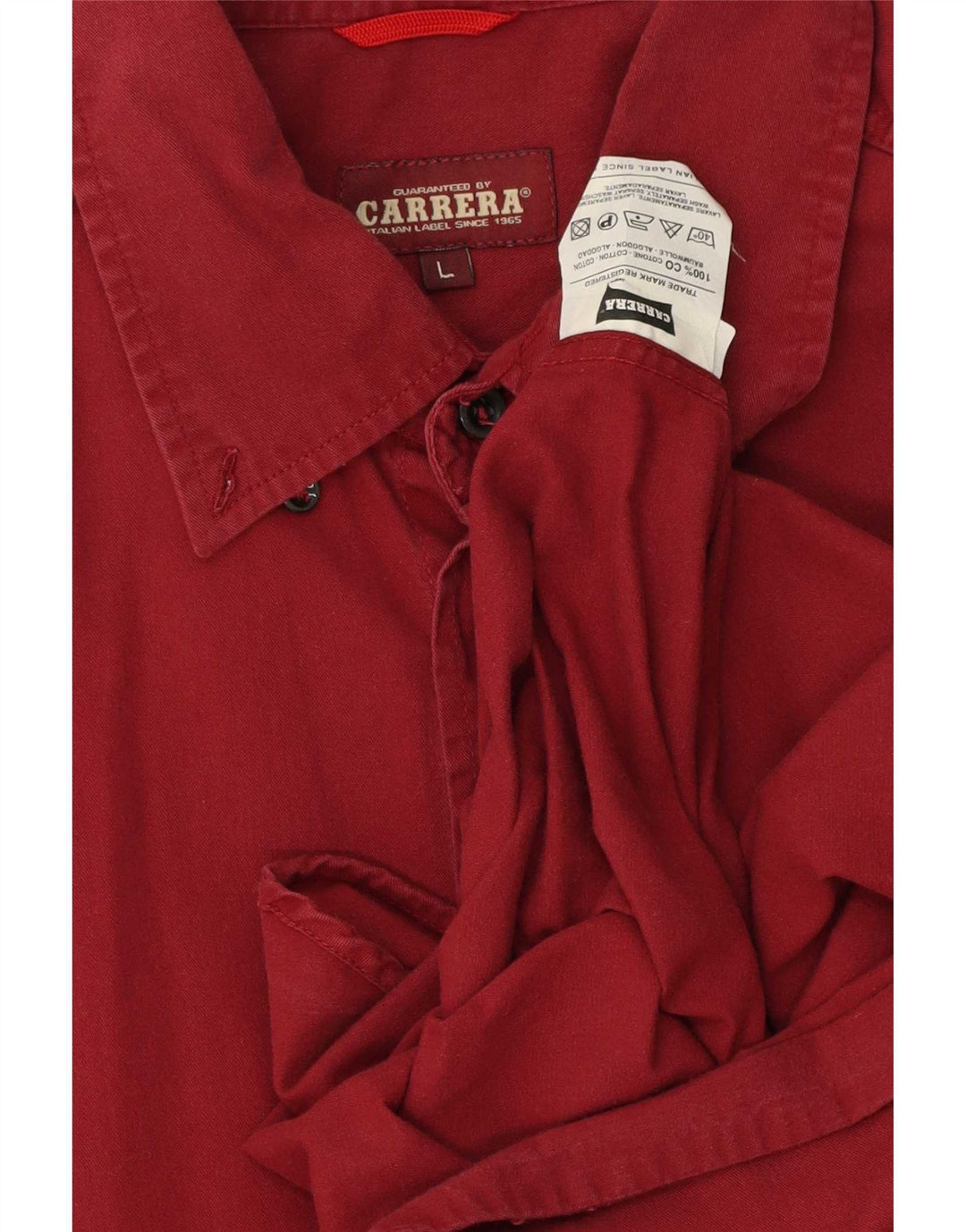 Camisa Carrera para hombre grande de algodón burdeos