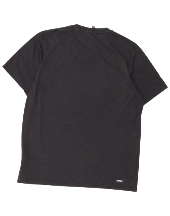 ADIDAS Camiseta Aeroready para hombre Top grande de algodón negro