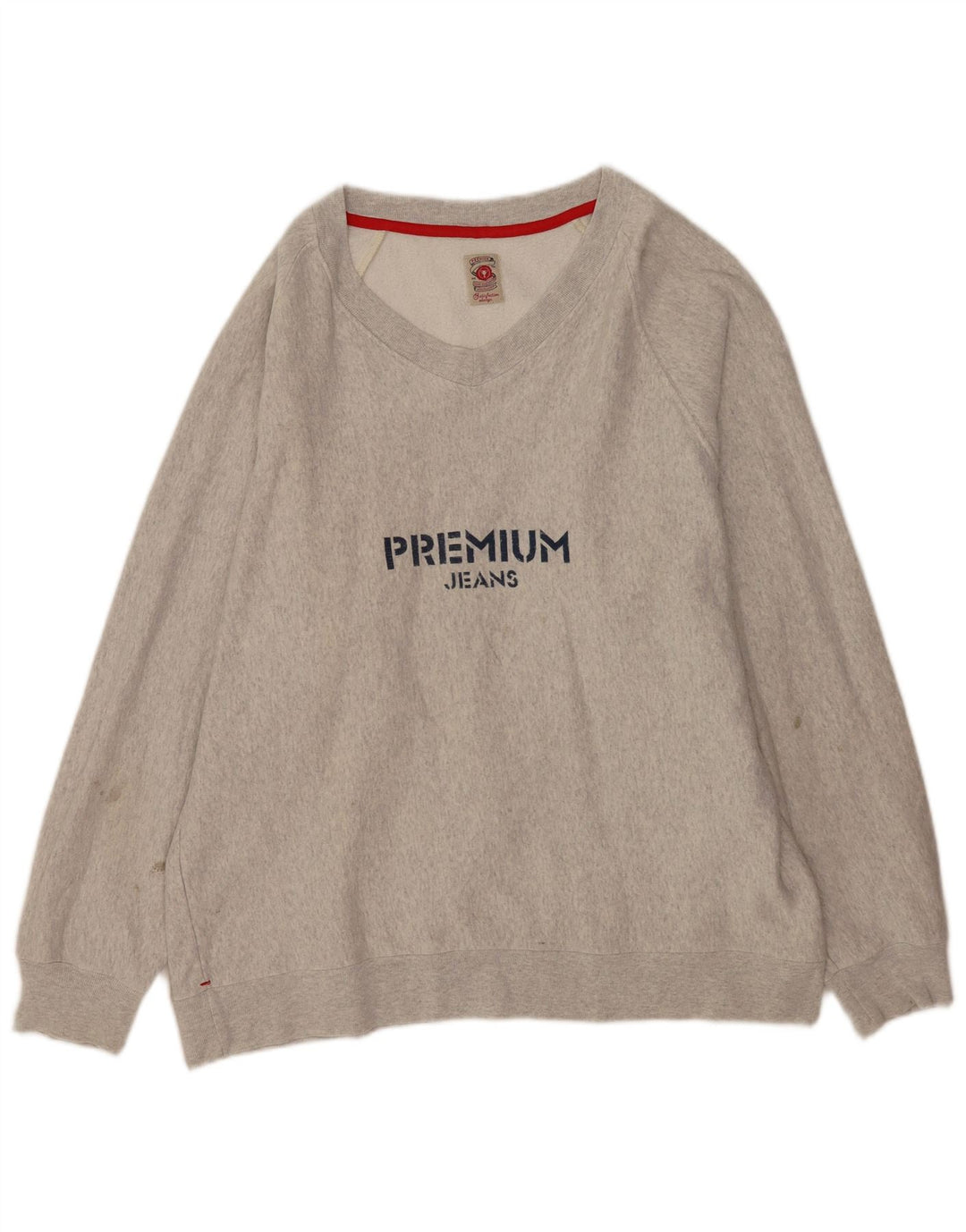 Vintage mujer sudadera gráfica jumper Reino Unido 14 gris medio moteado