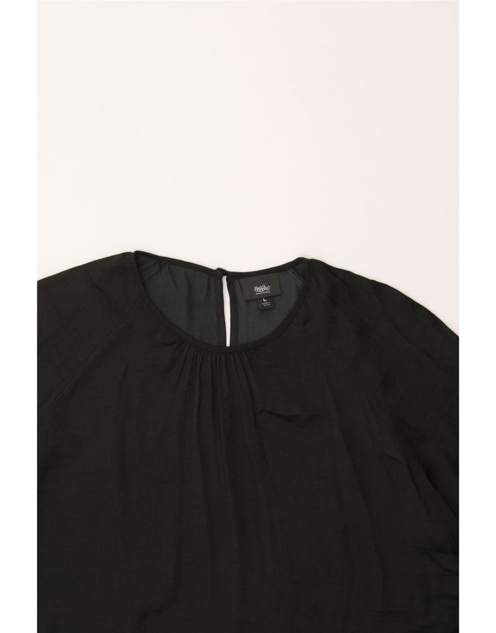 MOSSIMO Womens Long Sleeve Blouse Top UK 16 Large Black Polyester Vintage Mossimo and Second-Hand Mossimo from Messina Hembry 