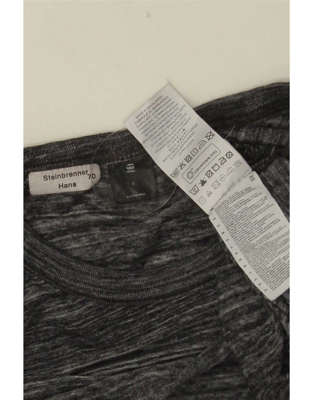 G-Star Hombre Top Manga Larga Pequeño Gris Rayas Poliéster