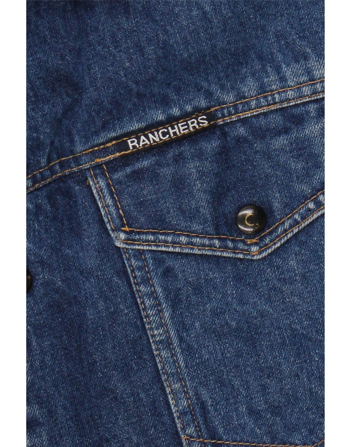 Vintage hombres denim Sherpa chaqueta Reino Unido 38 azul medio