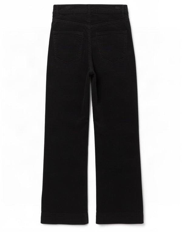 Marks & Spencer Pantalones acampanados de pana para mujer UK 8 Small W26 L28 Negro
