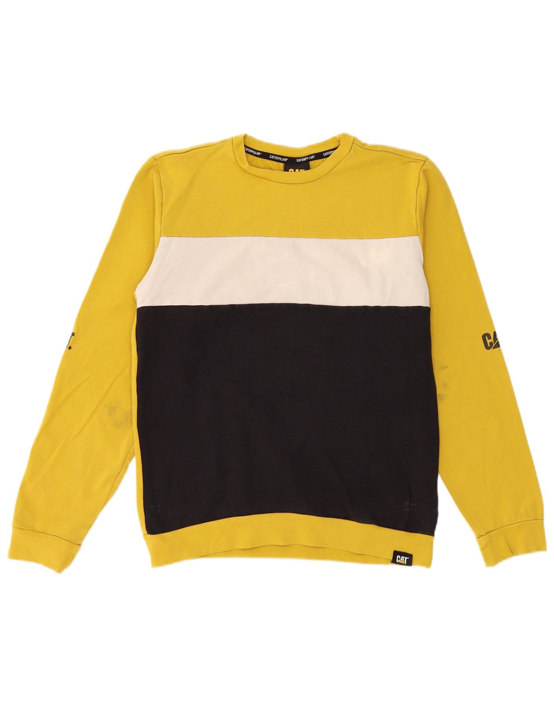 CAT Sudadera con estampado gráfico para niños 13-14 años Algodón con bloques de color amarillo