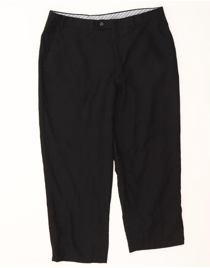 Pantalón de traje recto para hombre Izod W38 L26 Poliéster negro