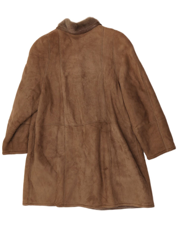 Abrigo de piel de oveja extragrande para mujer Skinni IT 50 XL Piel de oveja marrón
